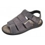 Sandale bărbătești gri din piele naturală cu închidere velcro și talpă confortabilă GKR47GB